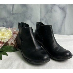 Dansko Black Leather Ankle Booties Bonita US 7.5 EU 38 Cut Out Back Zip Boots